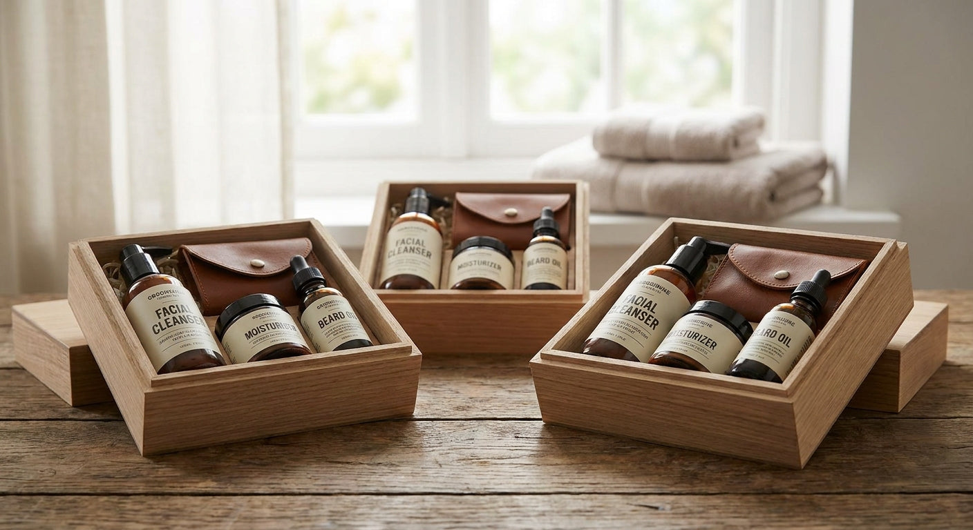 Skincare gift set for groomsmen